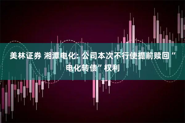 美林证券 湘潭电化: 公司本次不行使提前赎回“电化转债”权利
